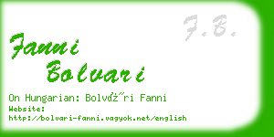 fanni bolvari business card
